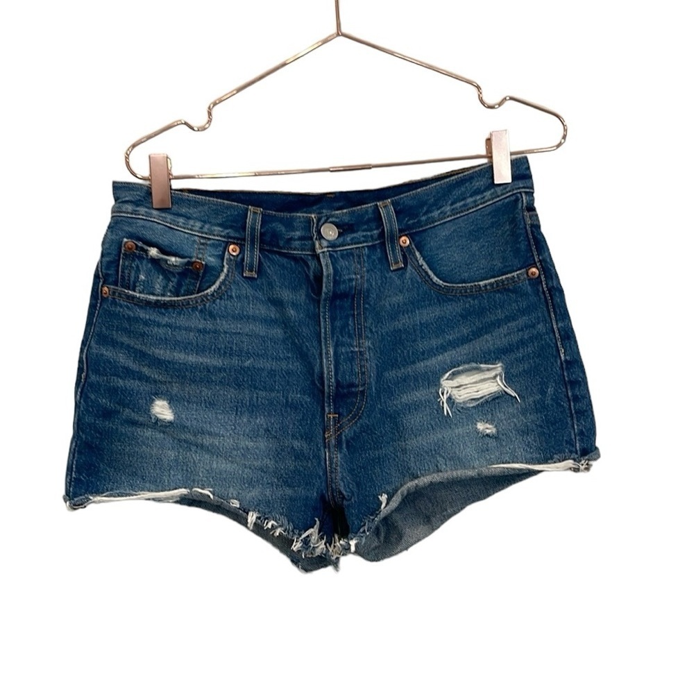 Levi’s 501 denim shorts. Distressed.  Cutoffs. Size 29
